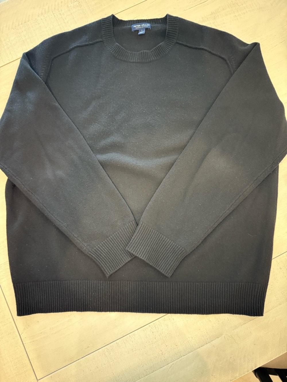 Peter Millar Black Crewneck Knit Sweater